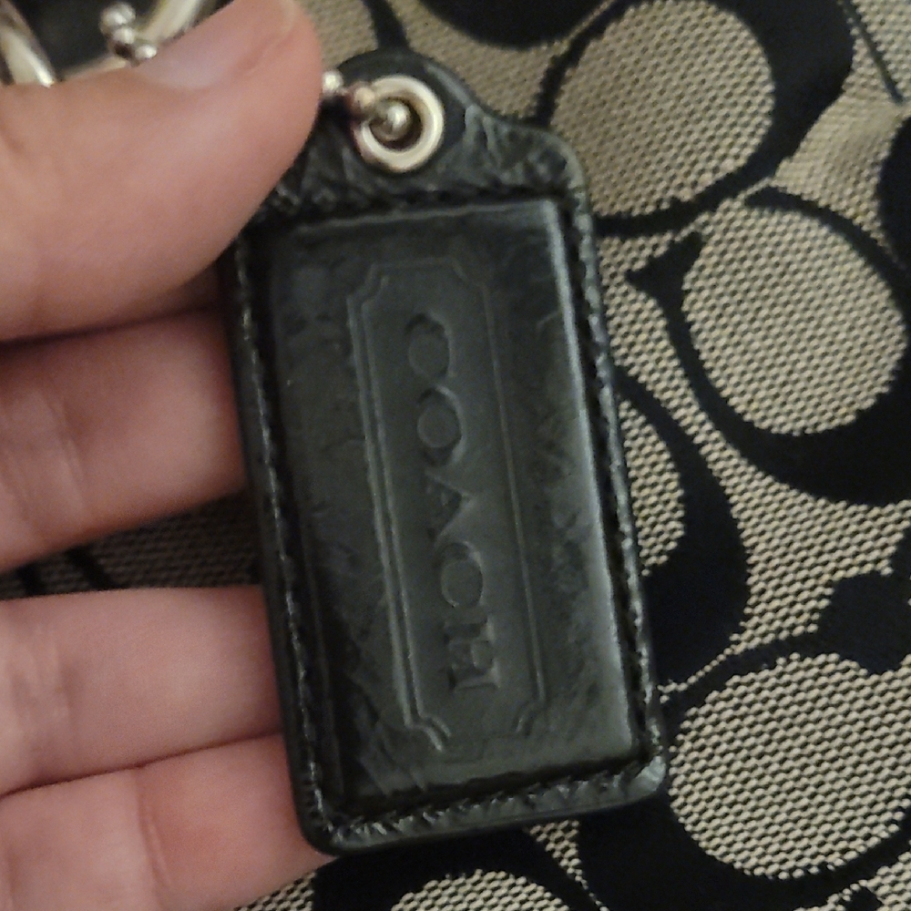 Coach Signature Jacquard Tote in Black and Gray/White - Picture 10 of 10